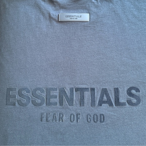 Fear of God Essentials Black Long Sleeve Moc-Neck T-Shirt Cotton Oversized Small - Picture 15 of 15